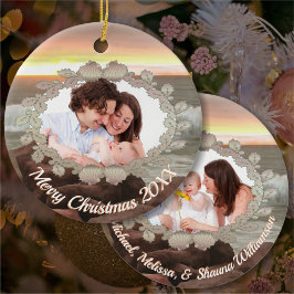 Family Wreath & Ocean 0893 Keramik Ornament