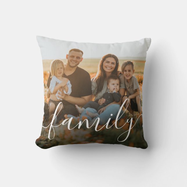 FAMILY Writing Custom Foto Kissen (Vorderseite)