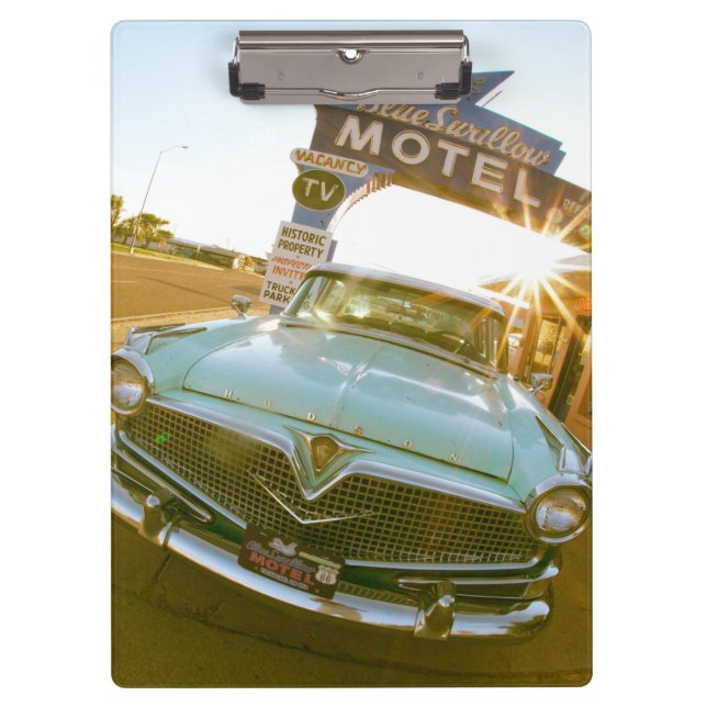 Famous Blue Swallow Motel on Route 66 Klemmbrett (Vorderseite)