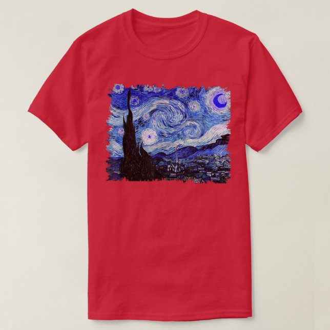 Famous Classic Art The Starry Night Remi Van Gogh  T-Shirt (Design vorne)