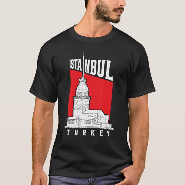 Famous Istanbul Landmarks Maidenu2019s Tower Turke T-Shirt (Vorderseite)