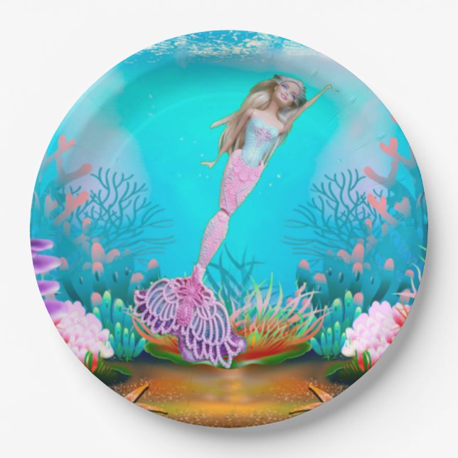 Famous Mermaid Pappteller (Vorderseite)