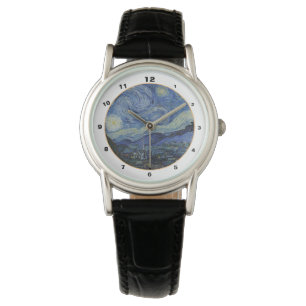 Famous Starry Night & Van Gogh /Vintag Art Watch Armbanduhr