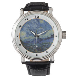 Famous Starry Night & Van Gogh /Vintage Kunst Armbanduhr