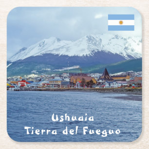 Famous Ushuaia - Tierra del Fuego, Argentinien Rechteckiger Pappuntersetzer