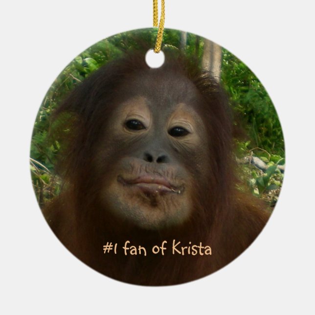 Fan #1 von Krista Orang-Utan Keramik Ornament (Vorne)