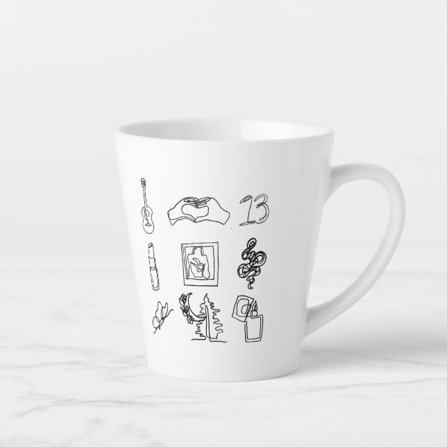 Fan Art Taylor Alben Line Zeichnend Latte Tasse (Rechts)