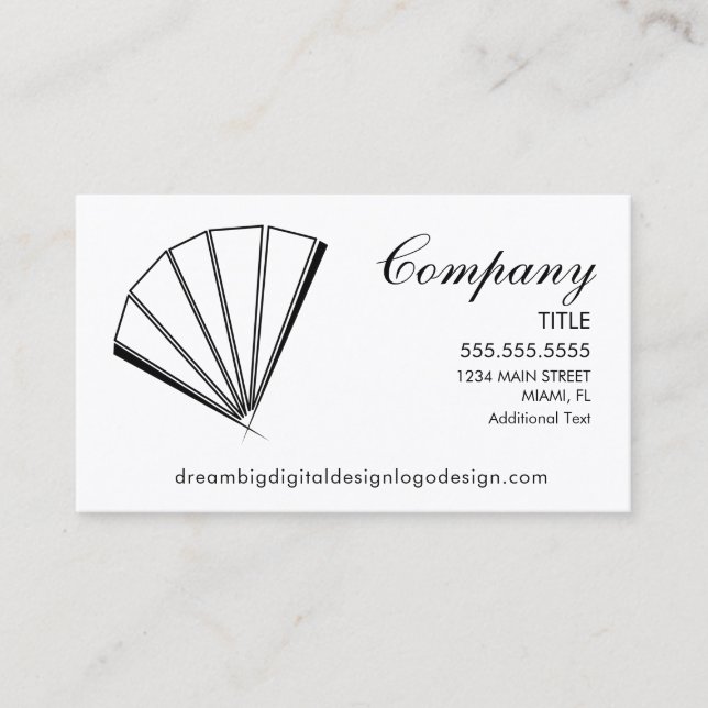 Fan Asian Logo Business Card Visitenkarte (Vorderseite)