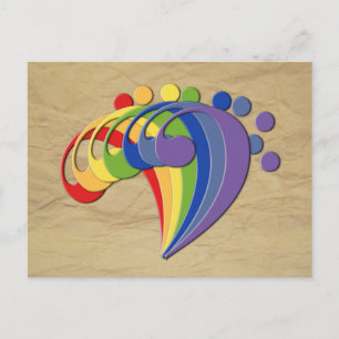 Fan Bass Rainbow Postkarte