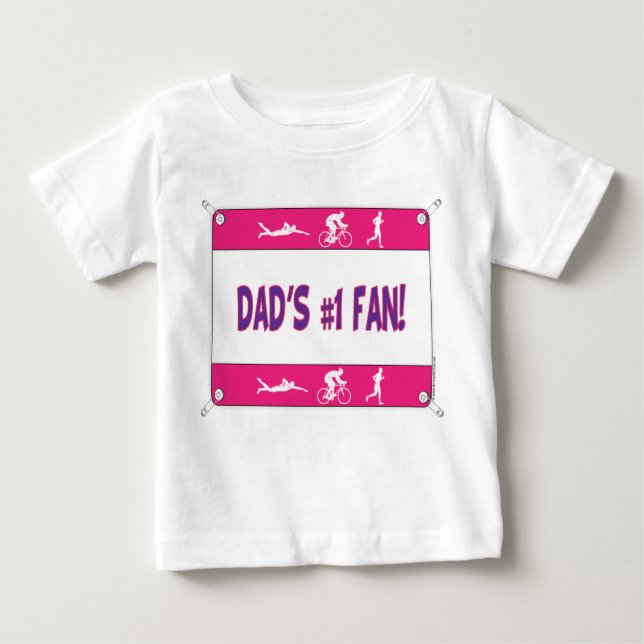 Fan das #1 des Triathlon-Vaters Baby T-shirt (Vorderseite)