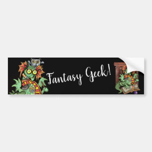 Fan Dragon "Fantasy Geek!" Autoaufkleber