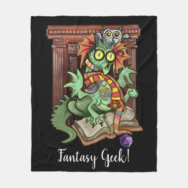 Fan Dragon "Fantasy Geek!" Fleecedecke (Vorderseite)