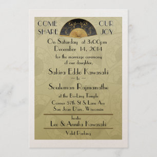 Fan Elegant (Moss) 12x18 Personalisiert Wedding Ei Einladung