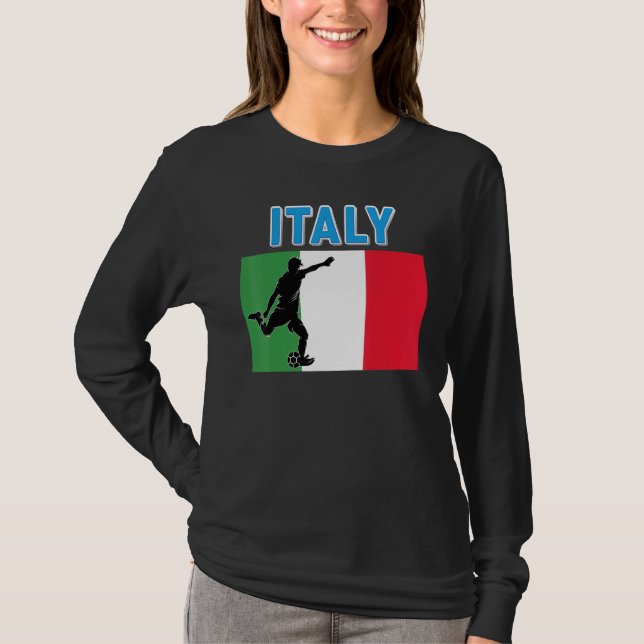 Fan Italy National Team World Football Soccer Cham T-Shirt (Vorderseite)