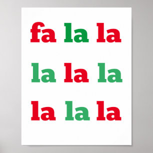 Fan La La La La Print Weihnachten Carol Red Green Poster