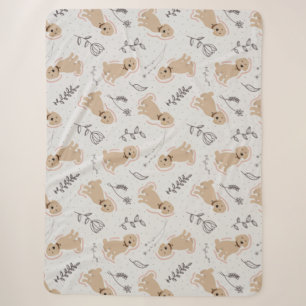 Fan Labradoodle Hand Drawn Sherpa Blanken Sherpadecke