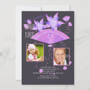 Fan Noir 2 Foto Geburtstagsparty Einladung