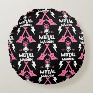 Fan von Heavy Metal Chick Rundes Kissen
