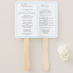 Fan Wedding Program Template White Rectangle Fächer<br><div class="desc">Minimalistische Fan Hochzeitsprogramme auf einem Stock. Weiße Tafel mit grauen Vorlagen in modernen handgeschriebenen Schriftart, um für Ihre Veranstaltung zu personalisieren. Sobald die Karten am Stick befestigt sind, wird Text auf beiden Seiten angezeigt. Eine dünne, aqua blaue Linie umrahmt den Text für eine einfache Präsentation, die zu jedem Thema passt....</div>