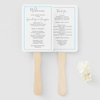 Fan Wedding Program Template White Rectangle Fächer