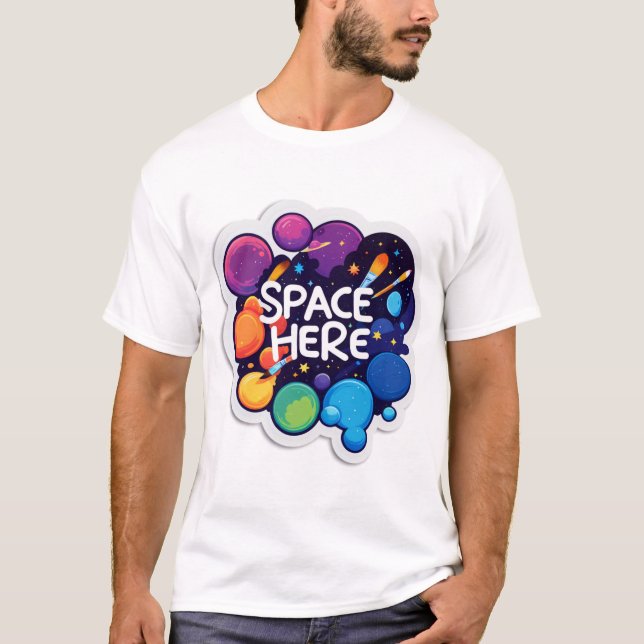 Fanart Space Sticker T-Shirt (Vorderseite)