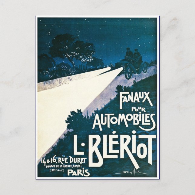 Fanaux Pour Automobiles L Bleriot - Paris, Frankre Postkarte (Vorderseite)