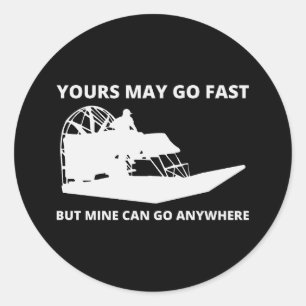 Fanboat-Airbootschiff Sempelboot Runder Aufkleber