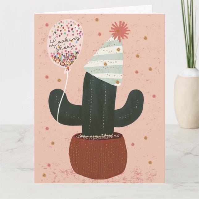 Fancactus Birthday Folded Greeting Card Karte (Vorderseite)