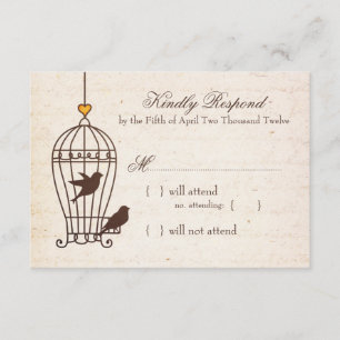Fanciful Bird Cage - Herbst Orange Wedding RSVP