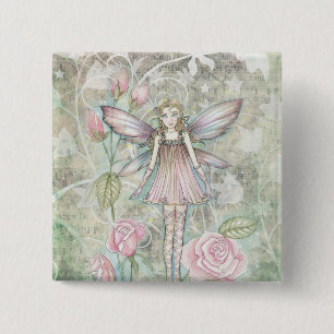 Fanciful Rose Fairy Button