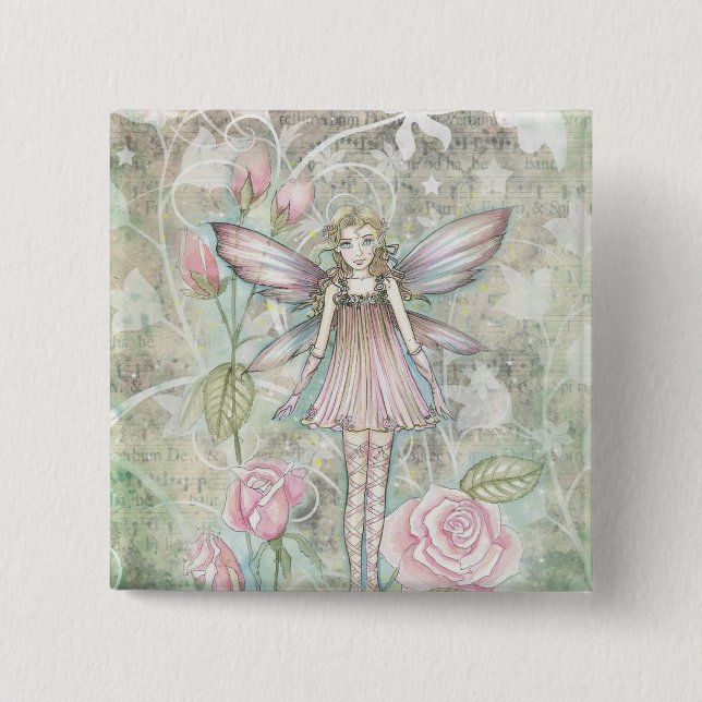 Fanciful Rose Fairy Button (Vorderseite)