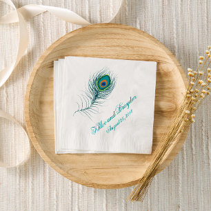 Fancious Peacock Feather Hochzeit Serviette
