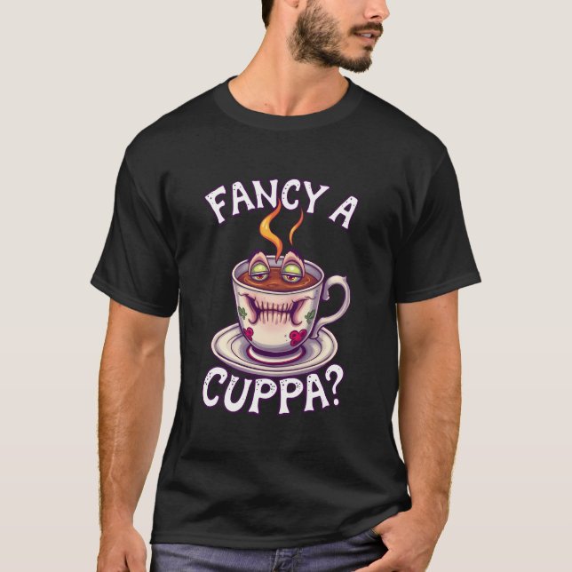 ''Fancy A Cuppa?'' Tea Cup  T-Shirt (Vorderseite)