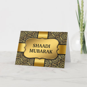 Fancy Black und Gold Shaadi Mubarak Karte