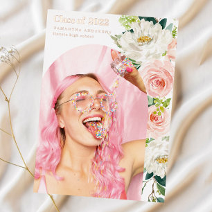 Fancy-Blumen-Foto-Bogen-Absolvent-Roségold-Folie I Folieneinladung
