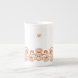 Fancy-Blumen-Knochenporzellan-Teetasse Prozellantasse