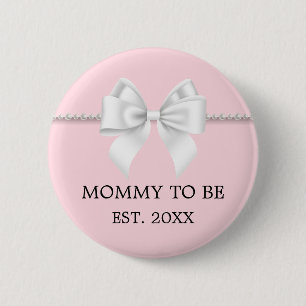 Fancy Blush Pink Tiffany Mutter-To-Be-Baby-Party Button