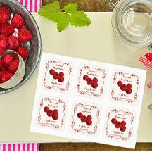 Fancy Border Home Canning Raspberry Jam Gift Label