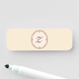 Fancy Border Lila/Rosa und Creme Personalisieren Namensschild