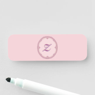 Fancy Border Lila/Rosa und Creme Personalisieren Namensschild