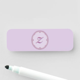 Fancy Border Lila/Rosa und Creme Personalisieren Namensschild