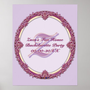 Fancy Border Lila/Rosa und Creme Personalisieren Poster