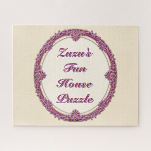 Fancy Border Lila/Rosa und Creme Personalisieren Puzzle
