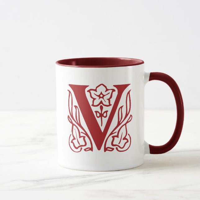 Fancy Buchstabe V Tasse (Rechts)