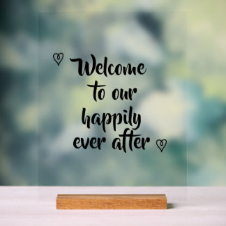 Fancy Calligraphy Welcome to our Storybook Wedding Acrylschild