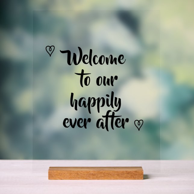 Fancy Calligraphy Welcome to our Storybook Wedding Acrylschild (Neutral)