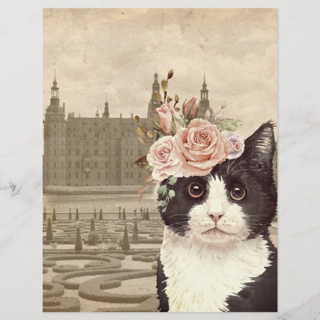 Fancy Cat & The Castle Scrapbook Papier (Vorderseite)