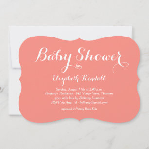 Fancy Coral Baby Shower Einladung