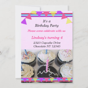 Fancy-Cupcakes-Geburtstagseinladung Einladung