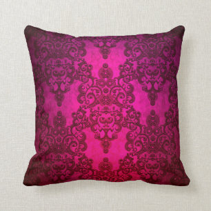 Fancy Deep Glowing Pink Damast-Muster Kissen